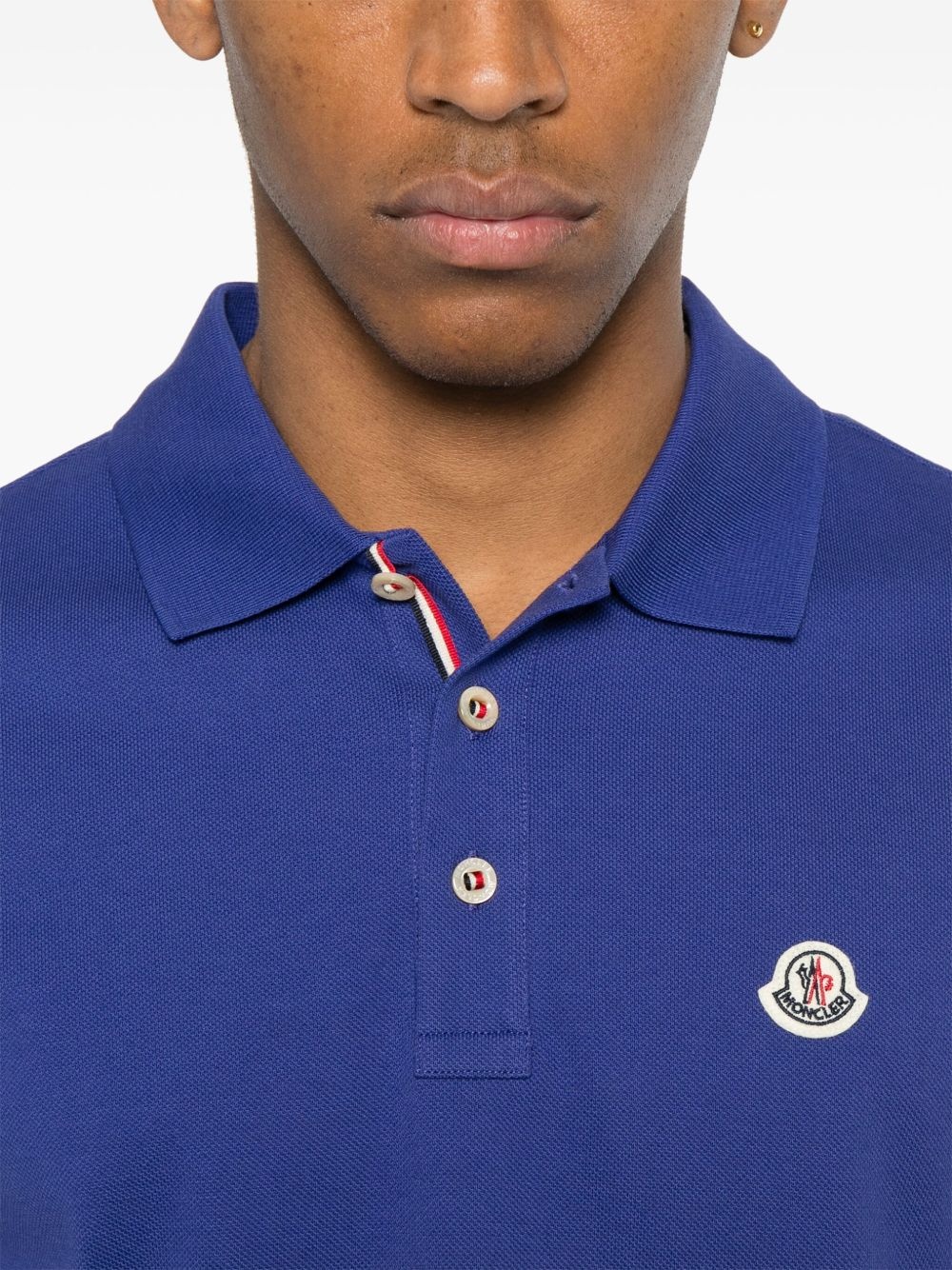 logo-patch cotton polo shirt - 4