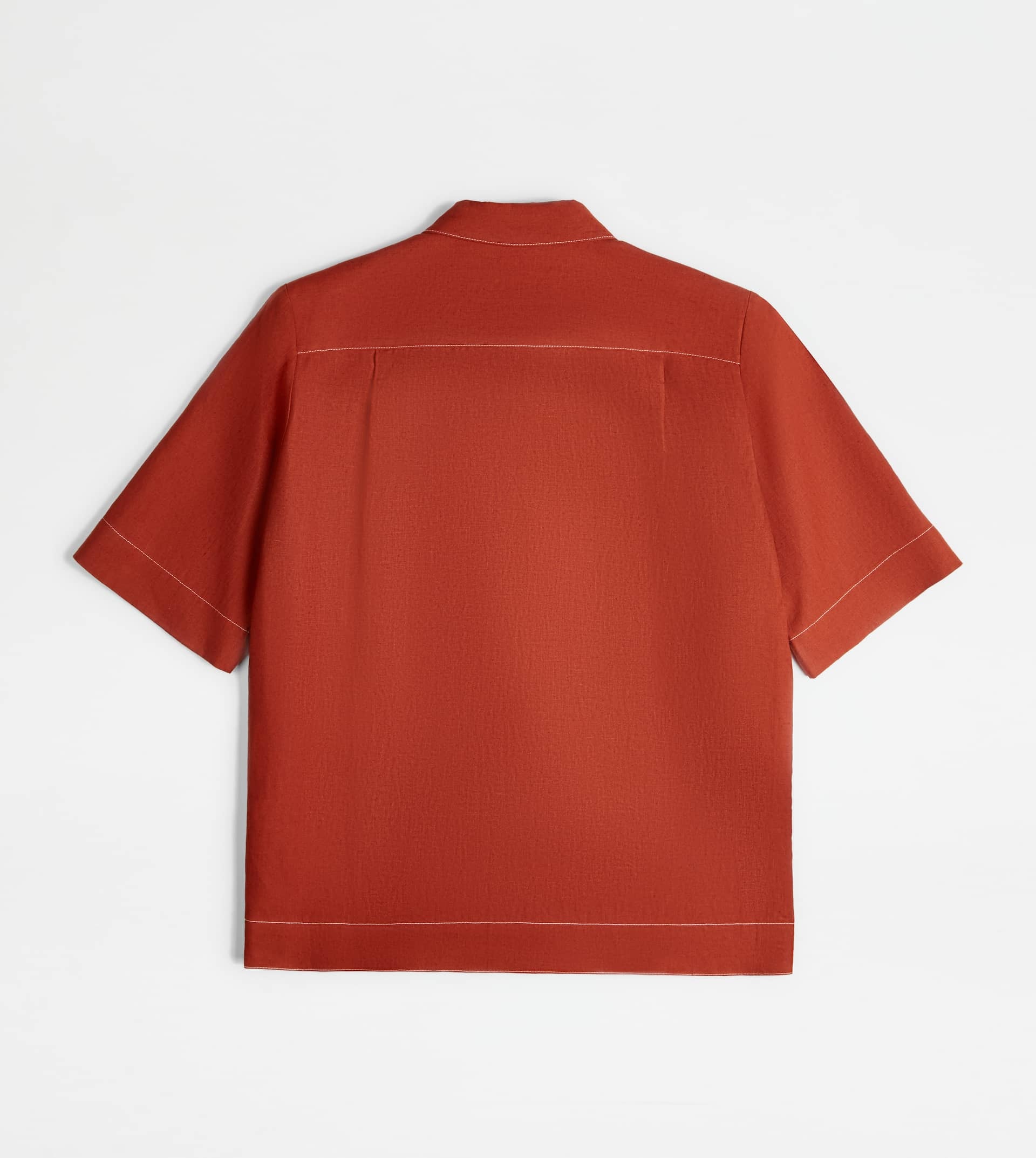 SHIRT IN LINEN - ORANGE - 8