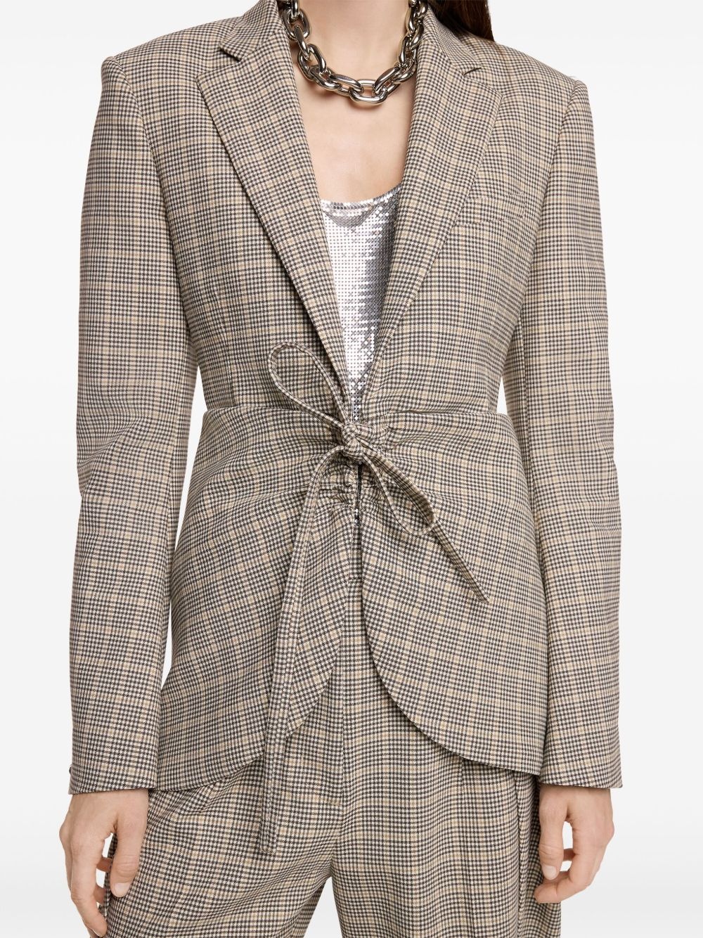 plaid check fitted jacket - 6