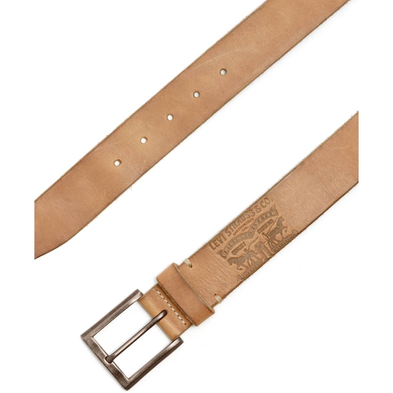 EMBOSSED HORSE PULL LEATHER BELT - 2