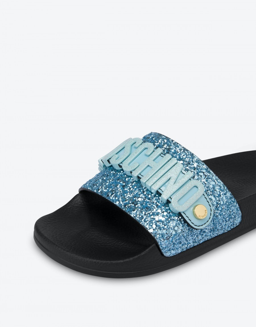 GLITTER LETTERING LOGO POOL SLIDES - 4