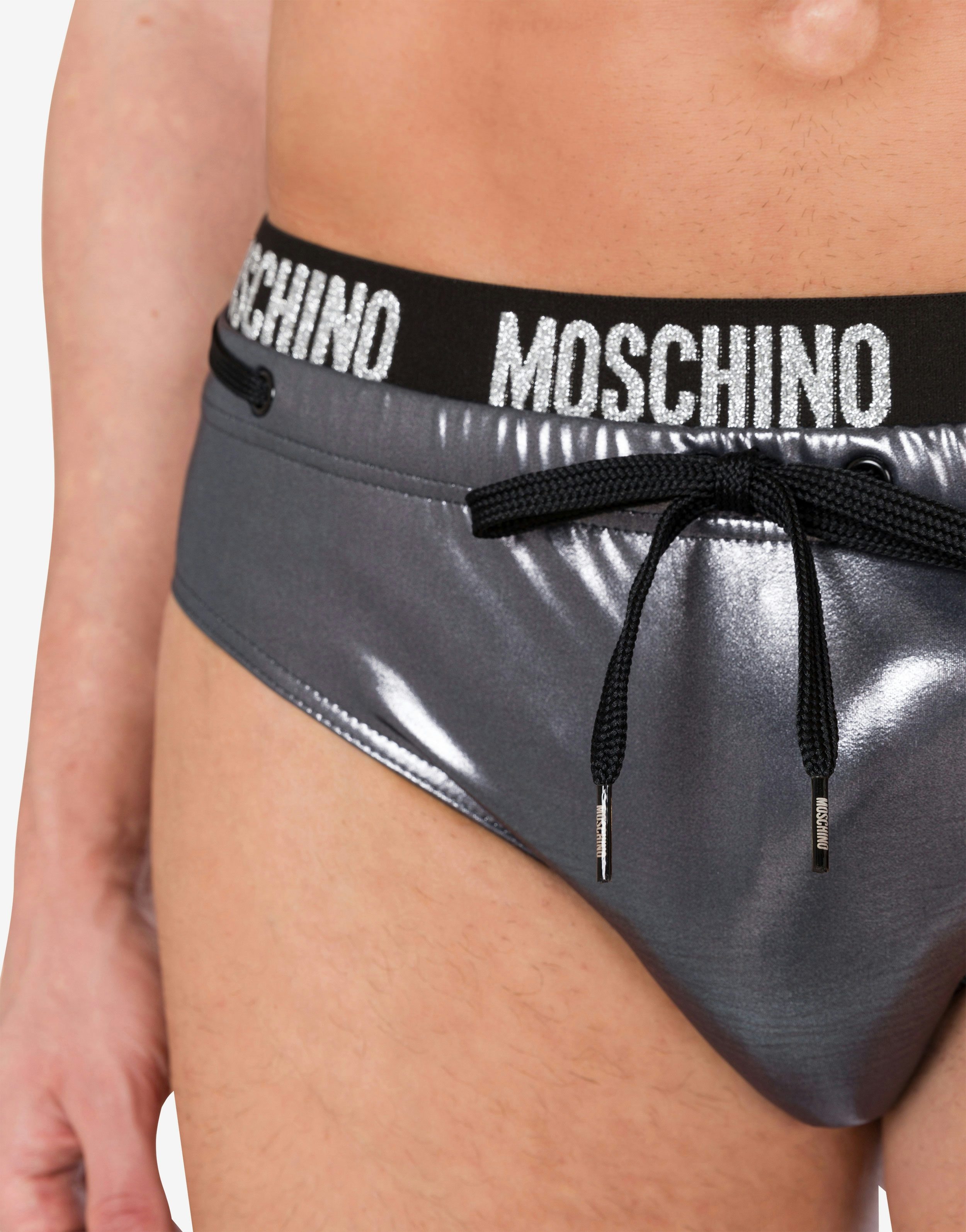 SWIM BRIEFS SHINY & SILVER - 4
