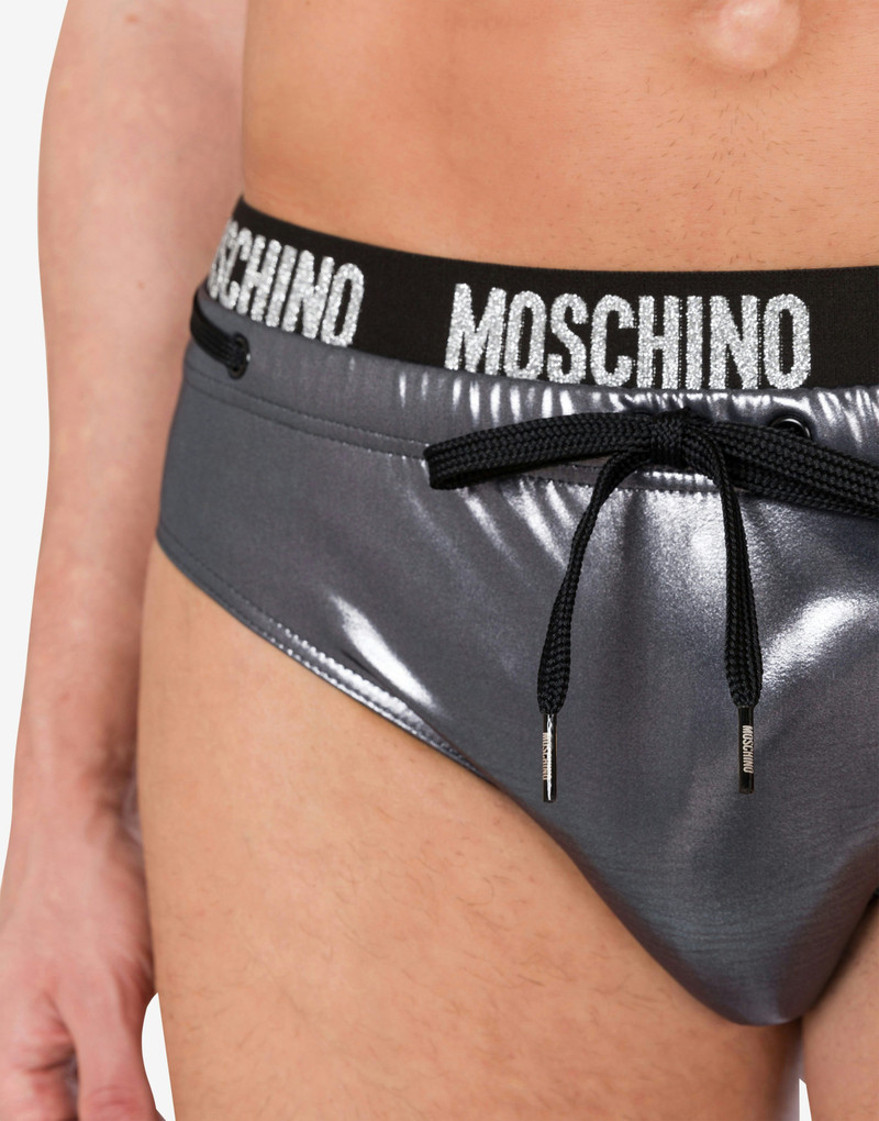 SWIM BRIEFS SHINY & SILVER 4
