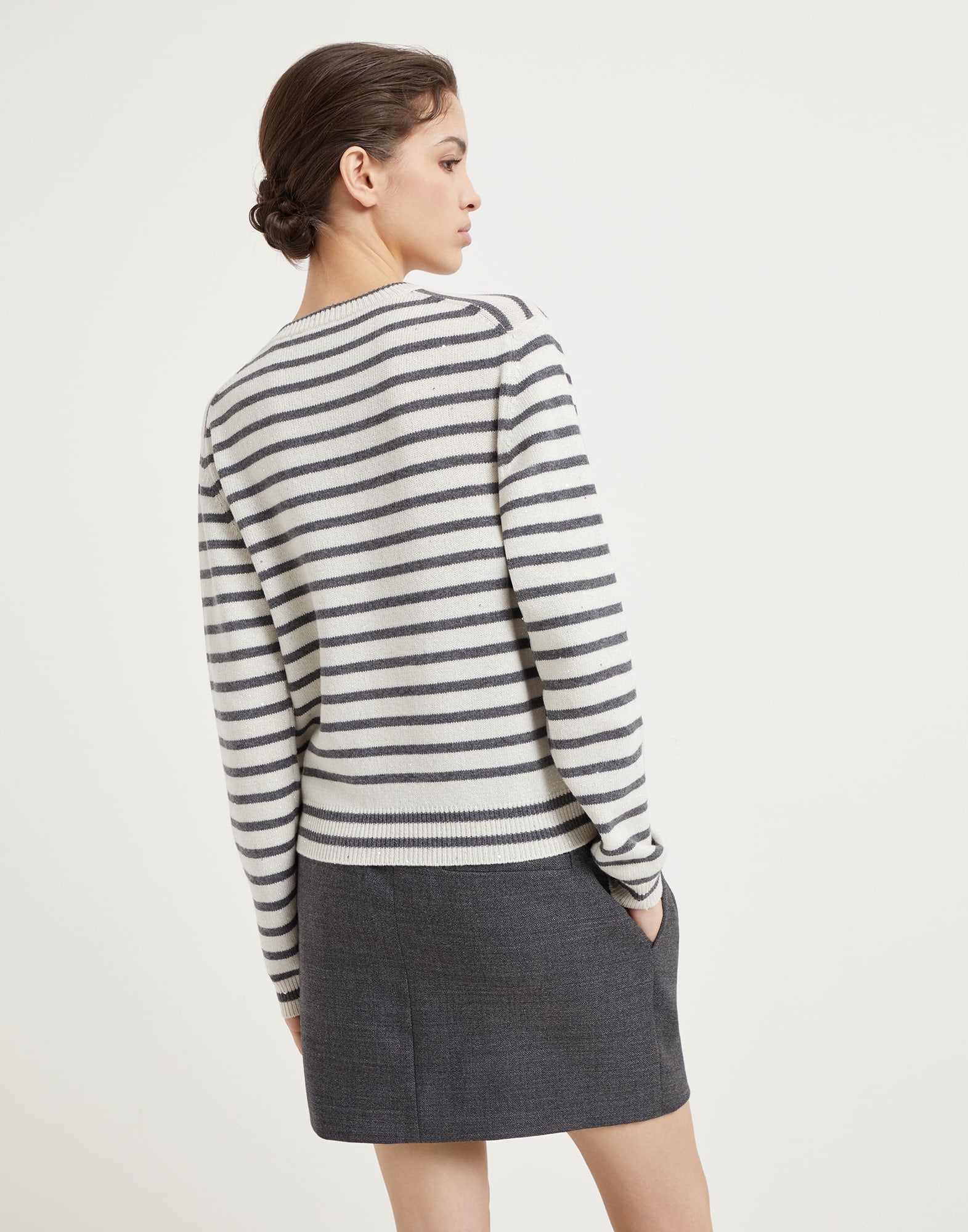 Cashmere, virgin wool and silk Sparkling & Dazzling striped sweater - 2