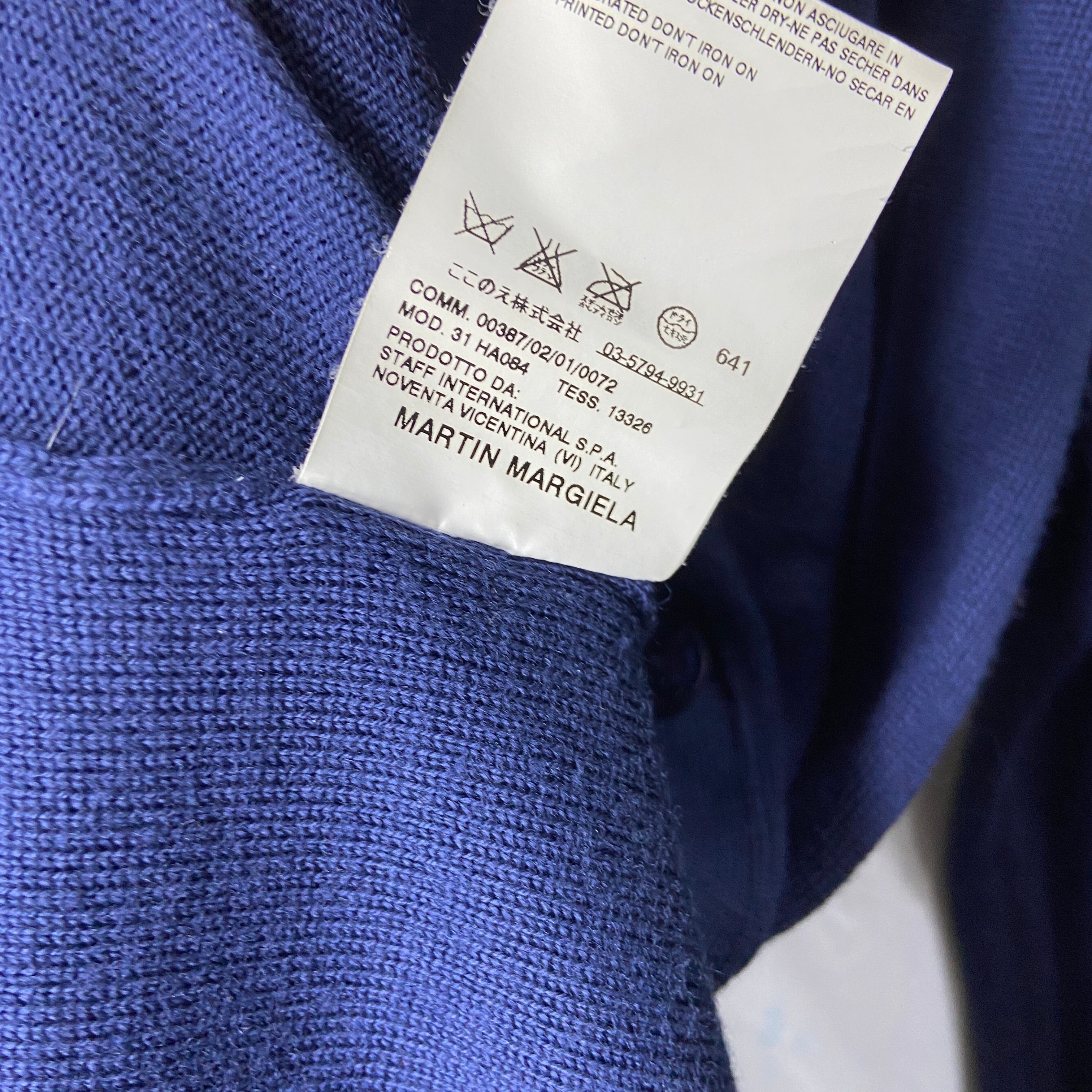 Maison Martin Margiela fall 2007 artisanal four arms blue wool cardigan S - 15