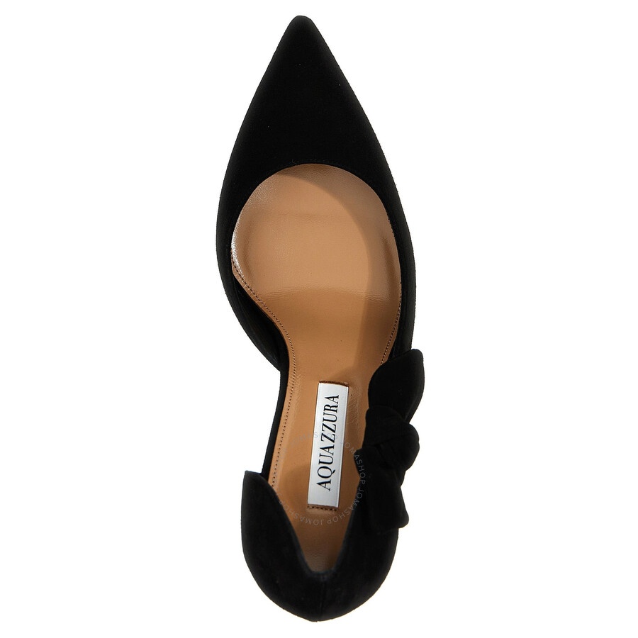 Aquazzura Very Bow Tie Suede Pumps - 3