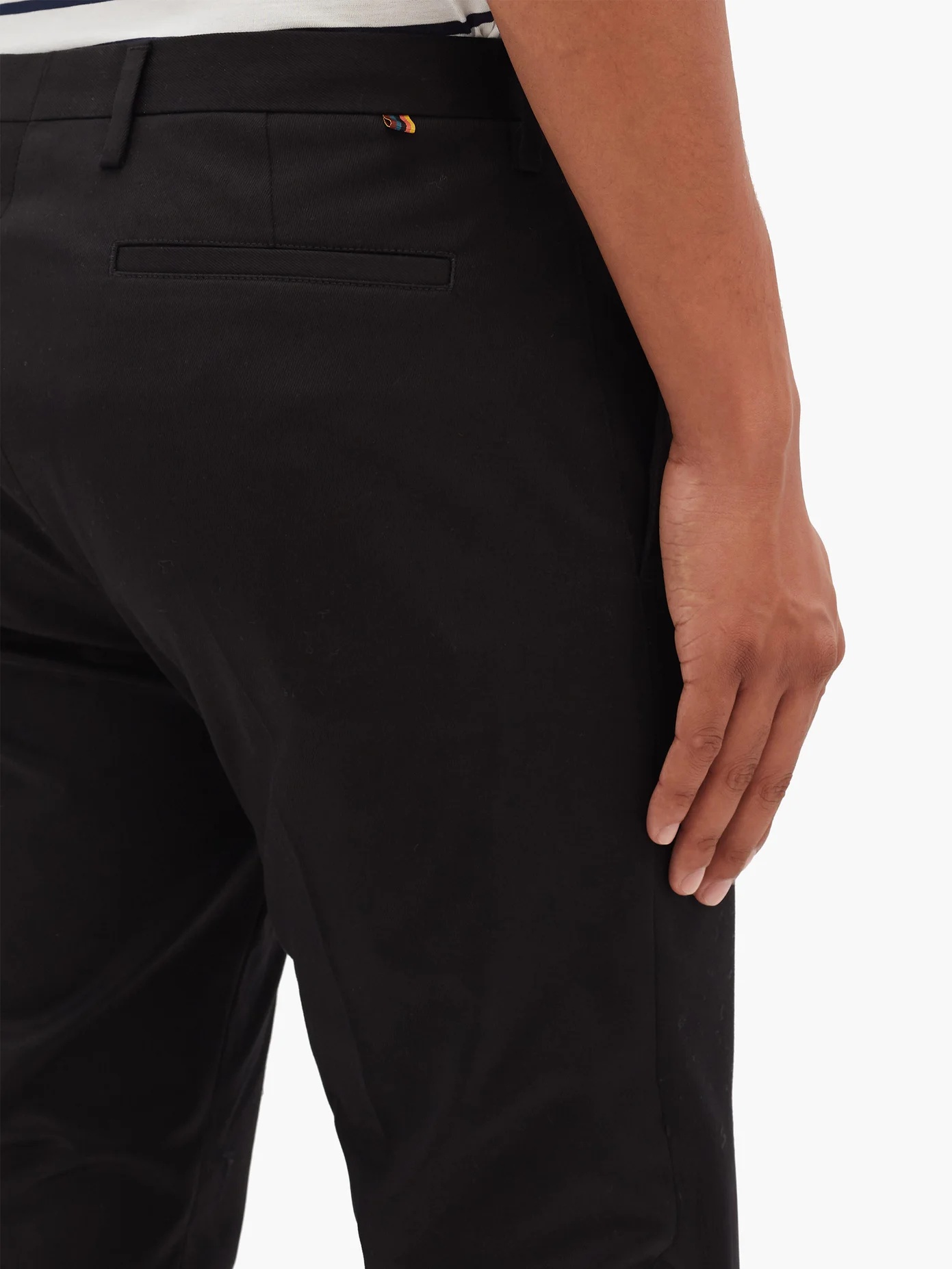 Cotton-blend twill slim chino trousers - 4