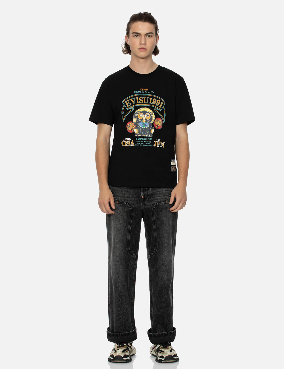 TANUKI AND DARUMA PRINT REGULAR FIT T-SHIRT - 5