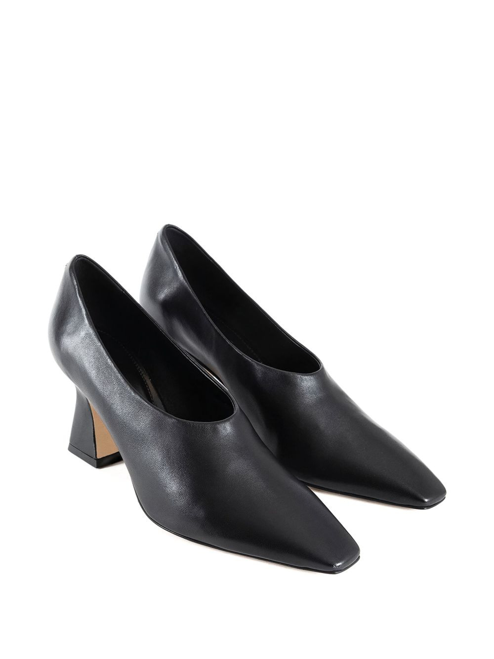 60mm square toe leather loafers - 2