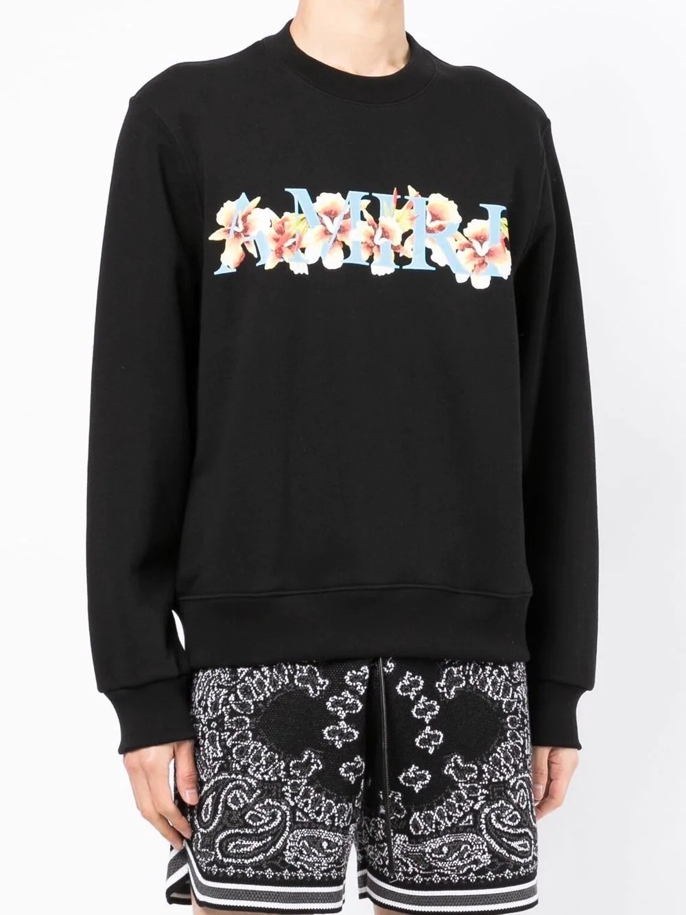 floral-logo crew sweatshirt - 3