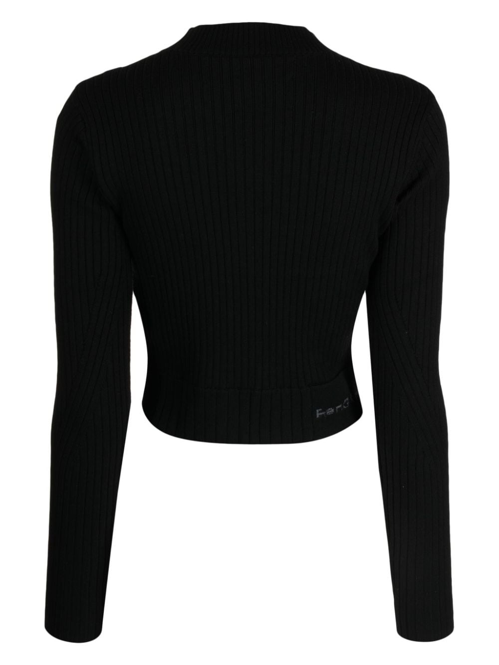 asymmetric ribbed-knit jumper - 2