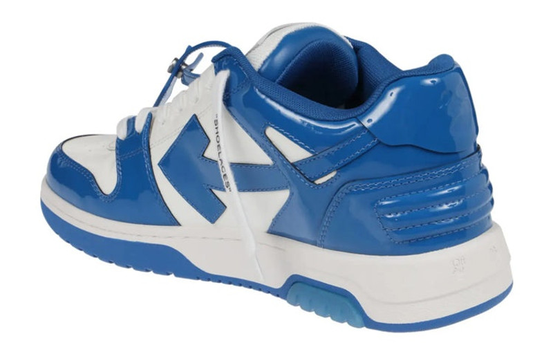 Off-White Off-White Out Of Office Low-Top Patent Sneaker 'Blue White' OMIA189F22LEA0060145 outlook