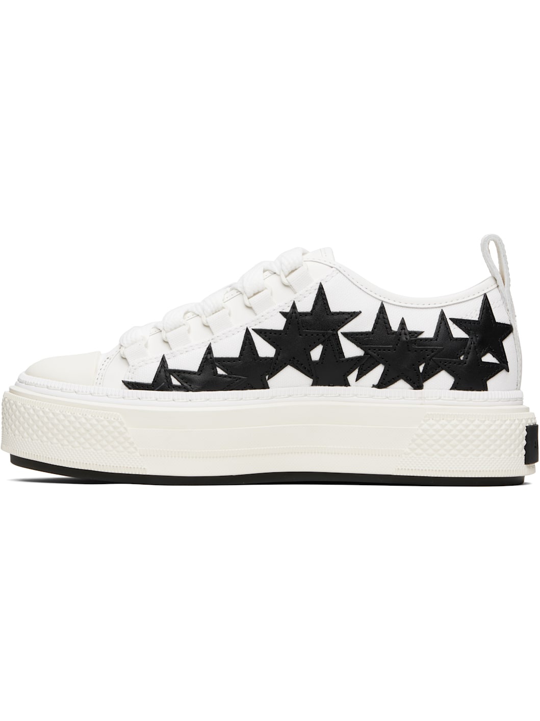 White & Black Stars Court Low Sneakers - 3