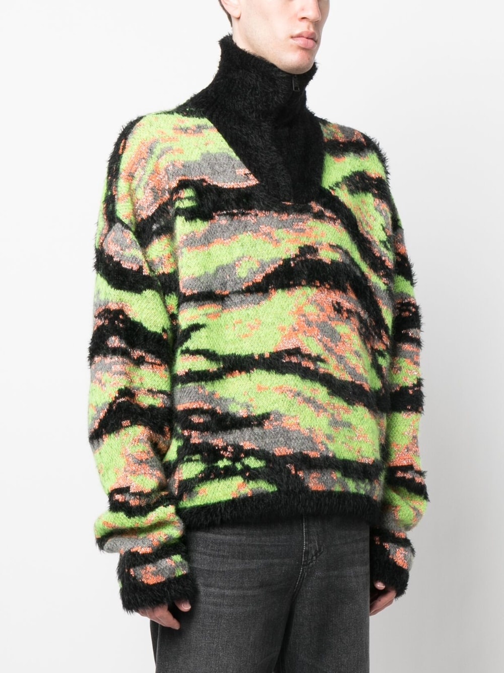 tiger-print knit jumper - 3