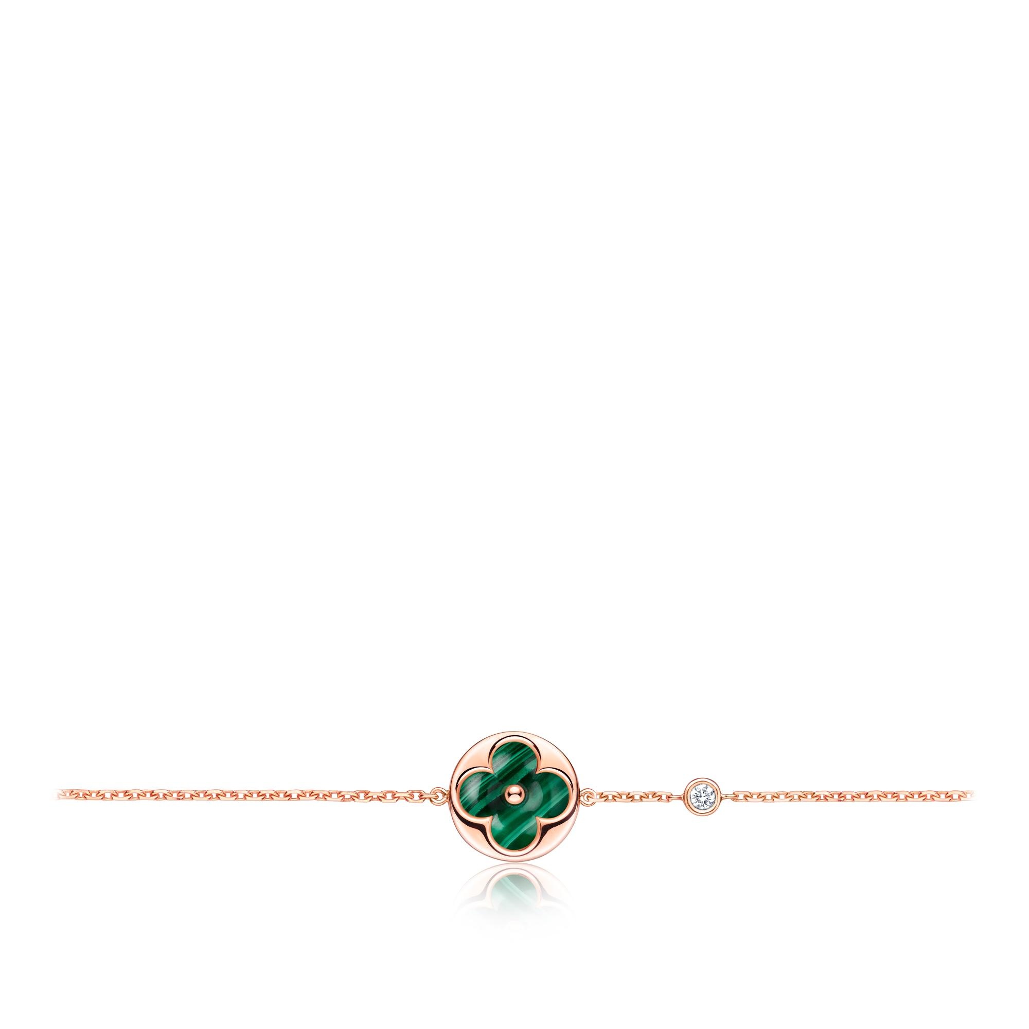 COLOR BLOSSOM BB SUN BRACELET, PINK GOLD, MALACHITE AND DIAMOND - 1