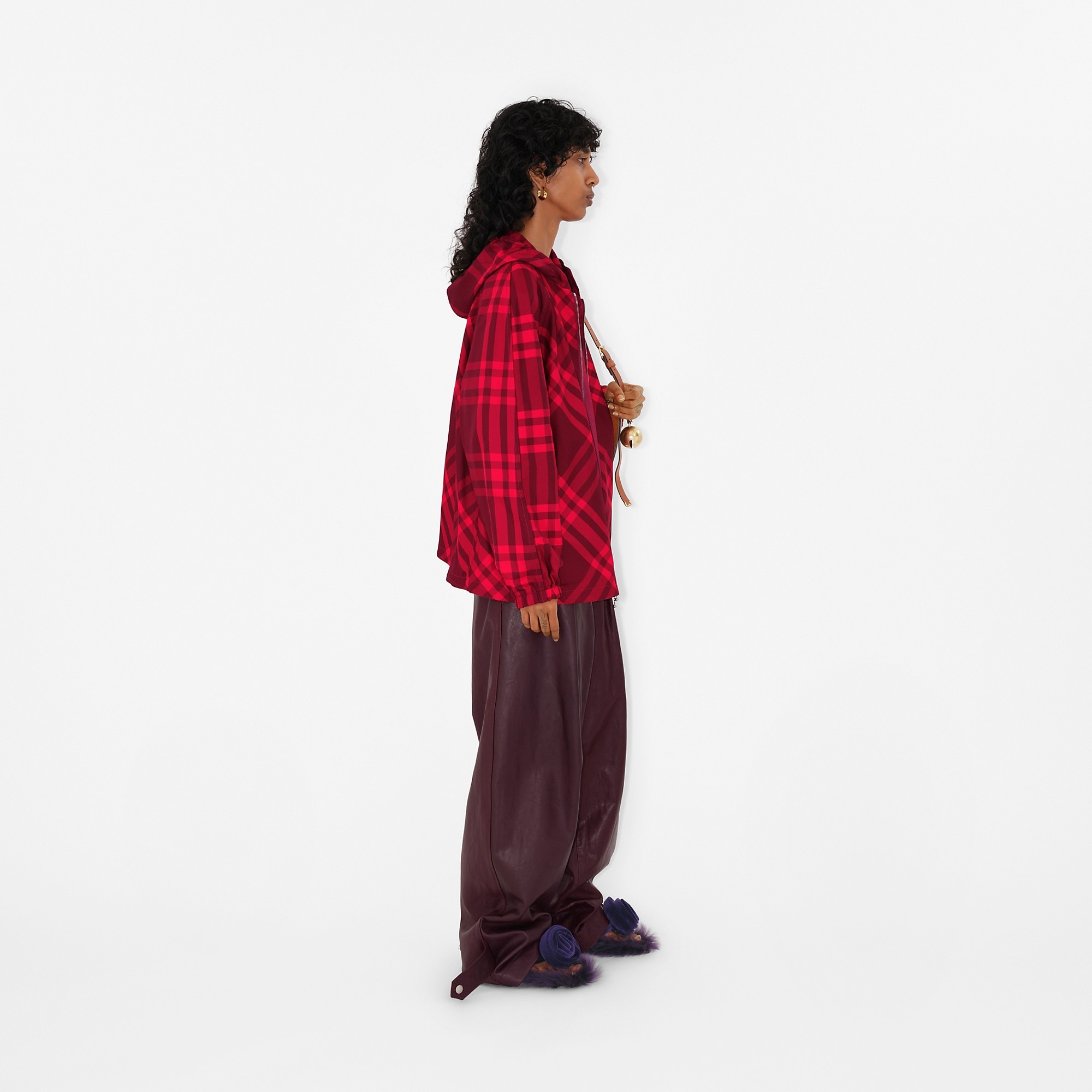 Check Nylon Hooded Jacket - 3