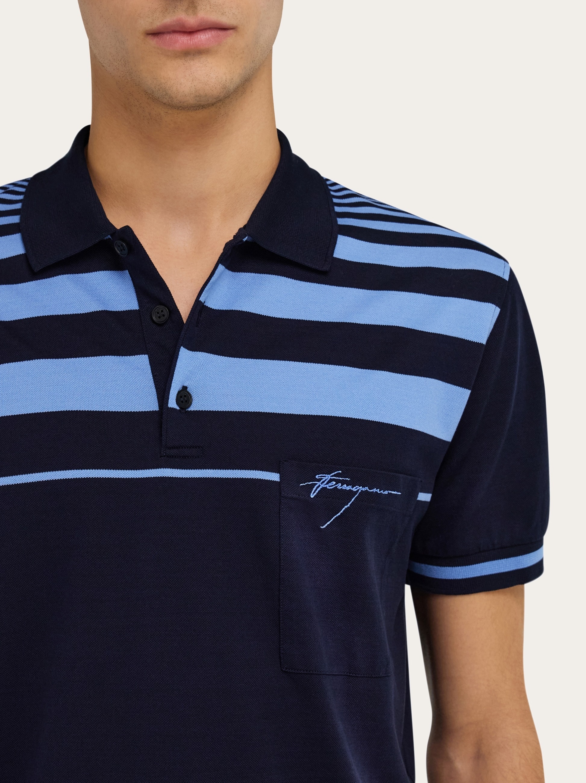 Striped polo shirt - 4