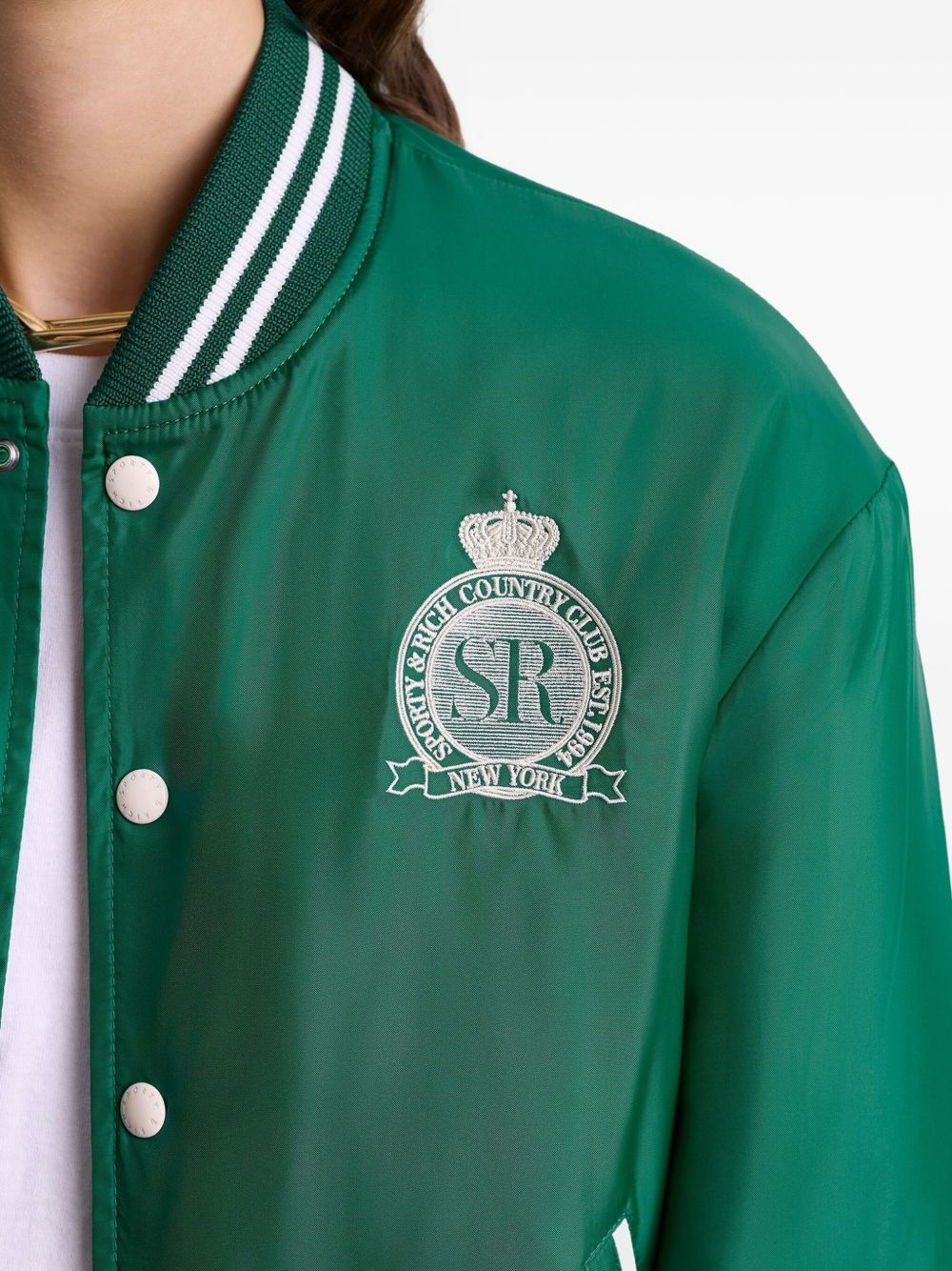 embroidered satin bomber jacket - 5