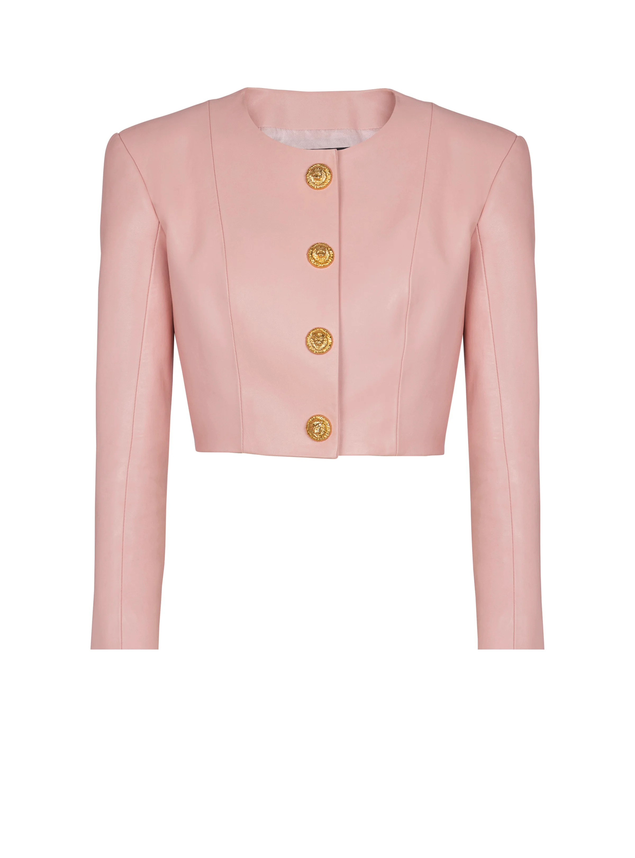 Cropped lambskin jacket - 1