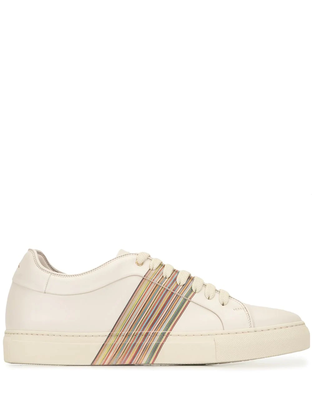 signature stripe leather trainers - 1