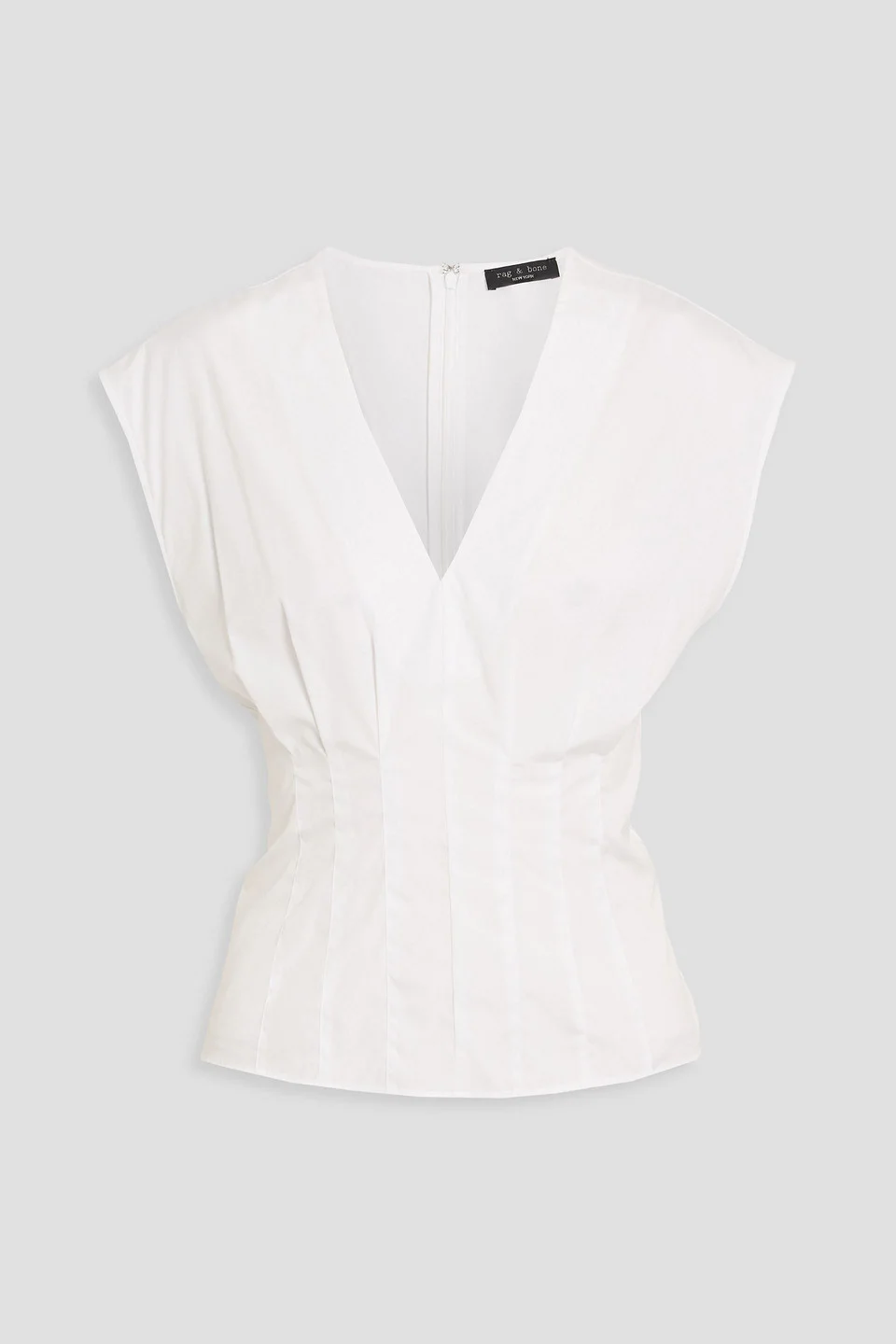 Ines pleated cotton-poplin top - 1
