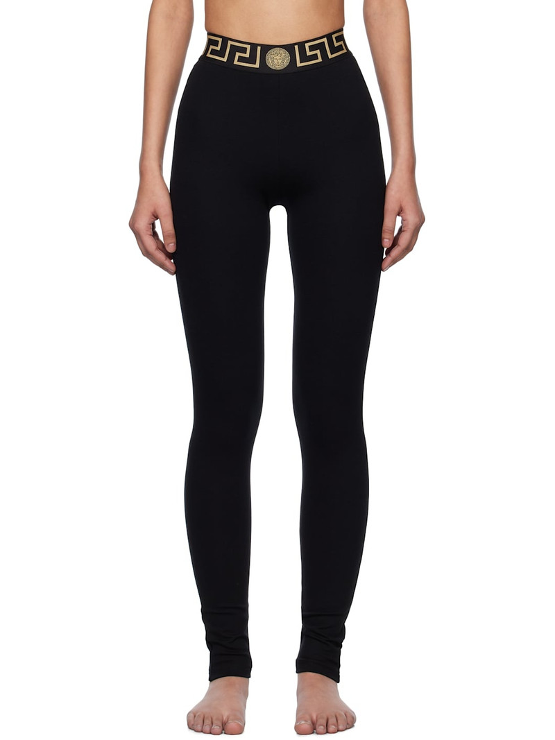 Black Greca Border Leggings 1