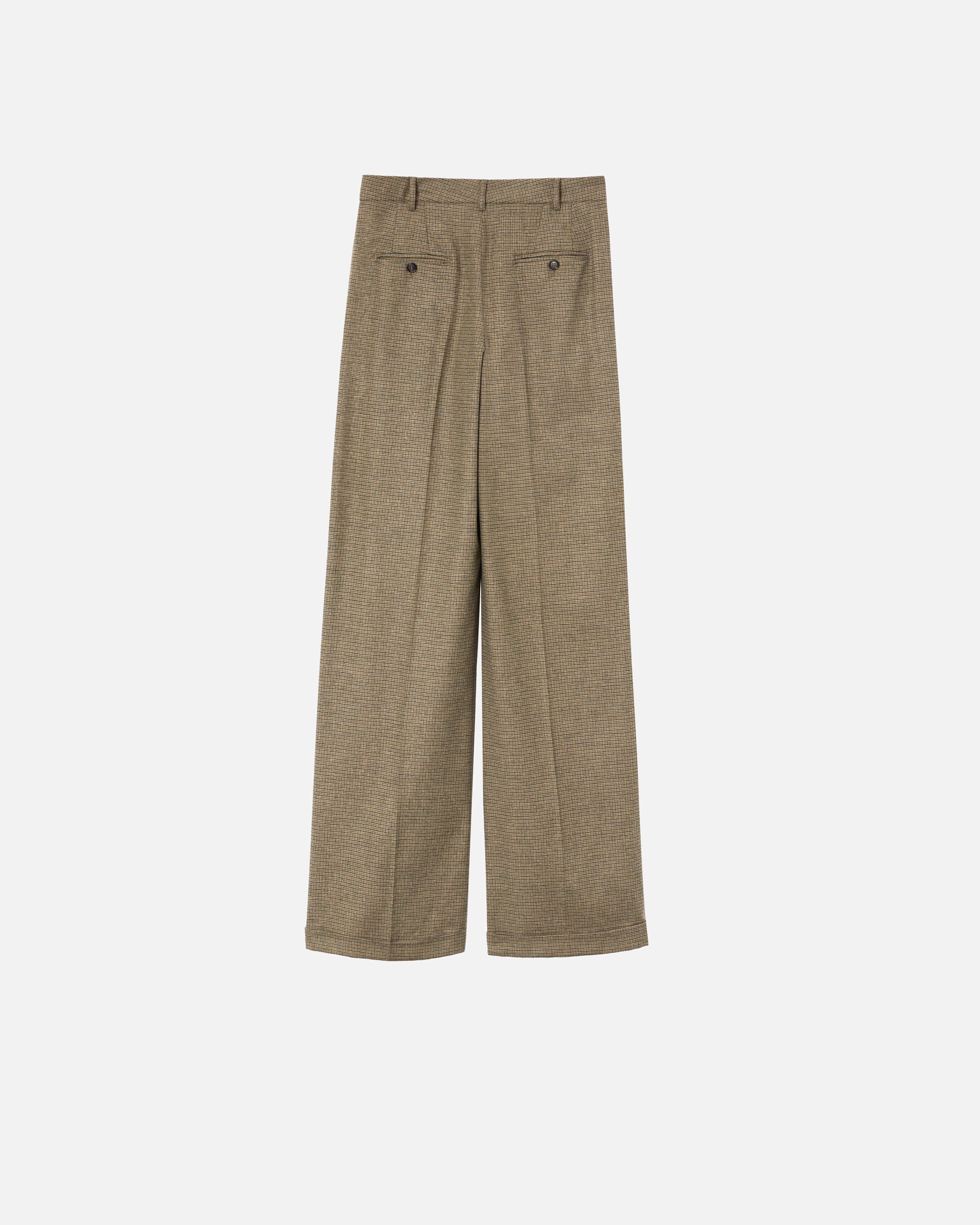 WIDE-LEG CHECK FLANNEL TROUSERS - 6