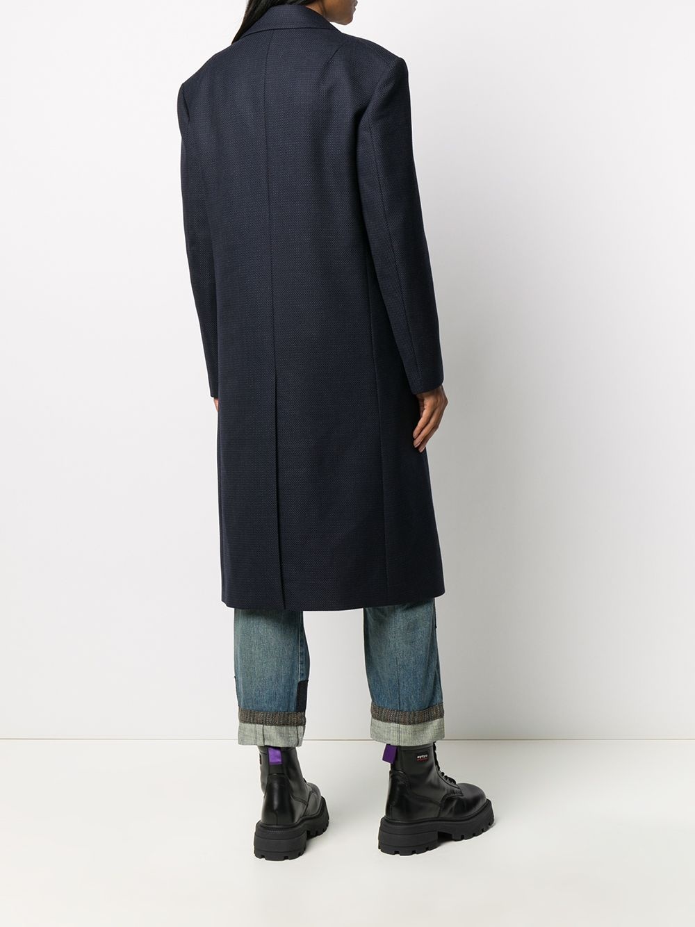 double-breasted wool midi coat - 4