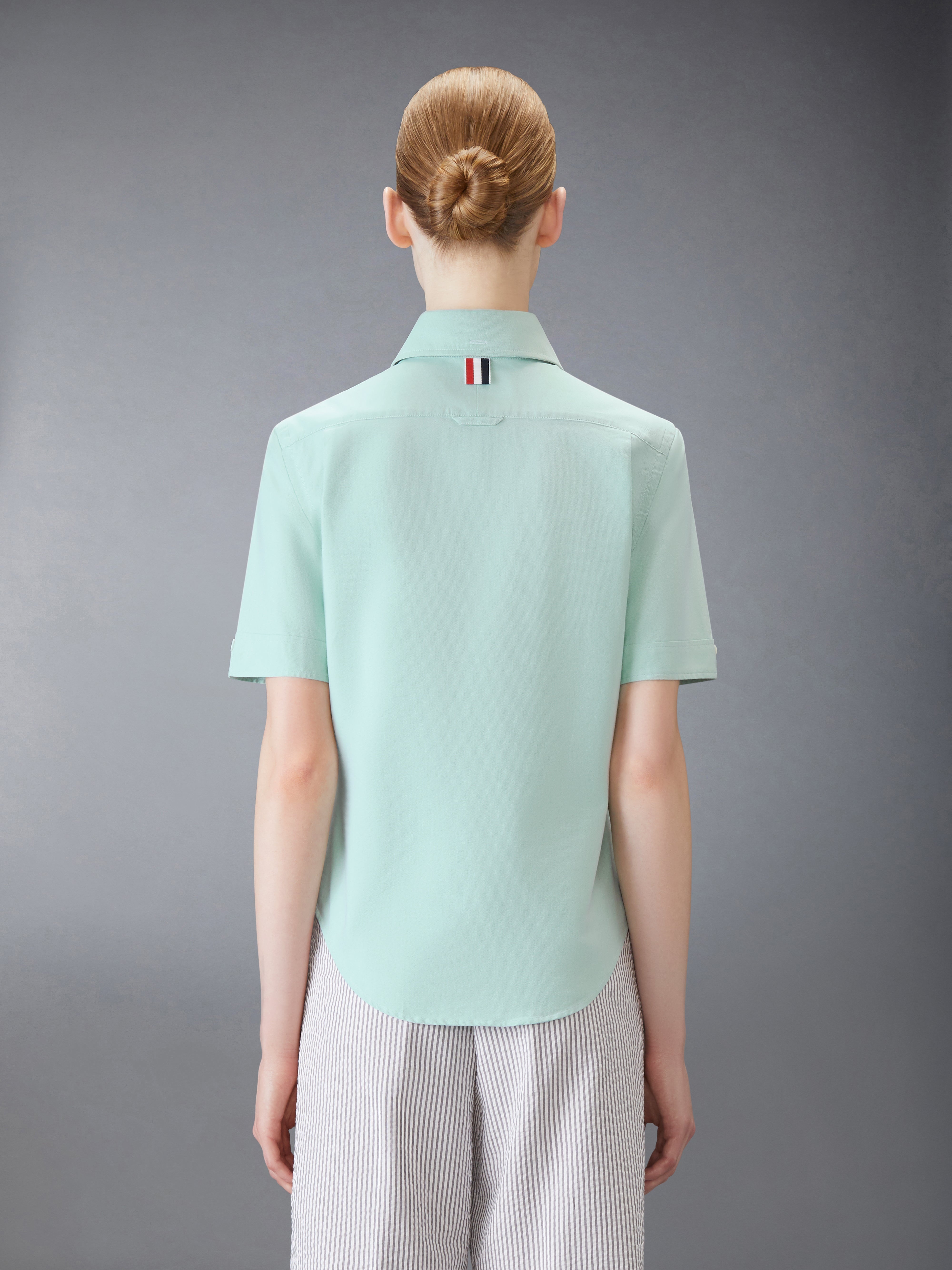 OXFORD ROUND COLLAR SHORT SLEEVE SHIRT - 4