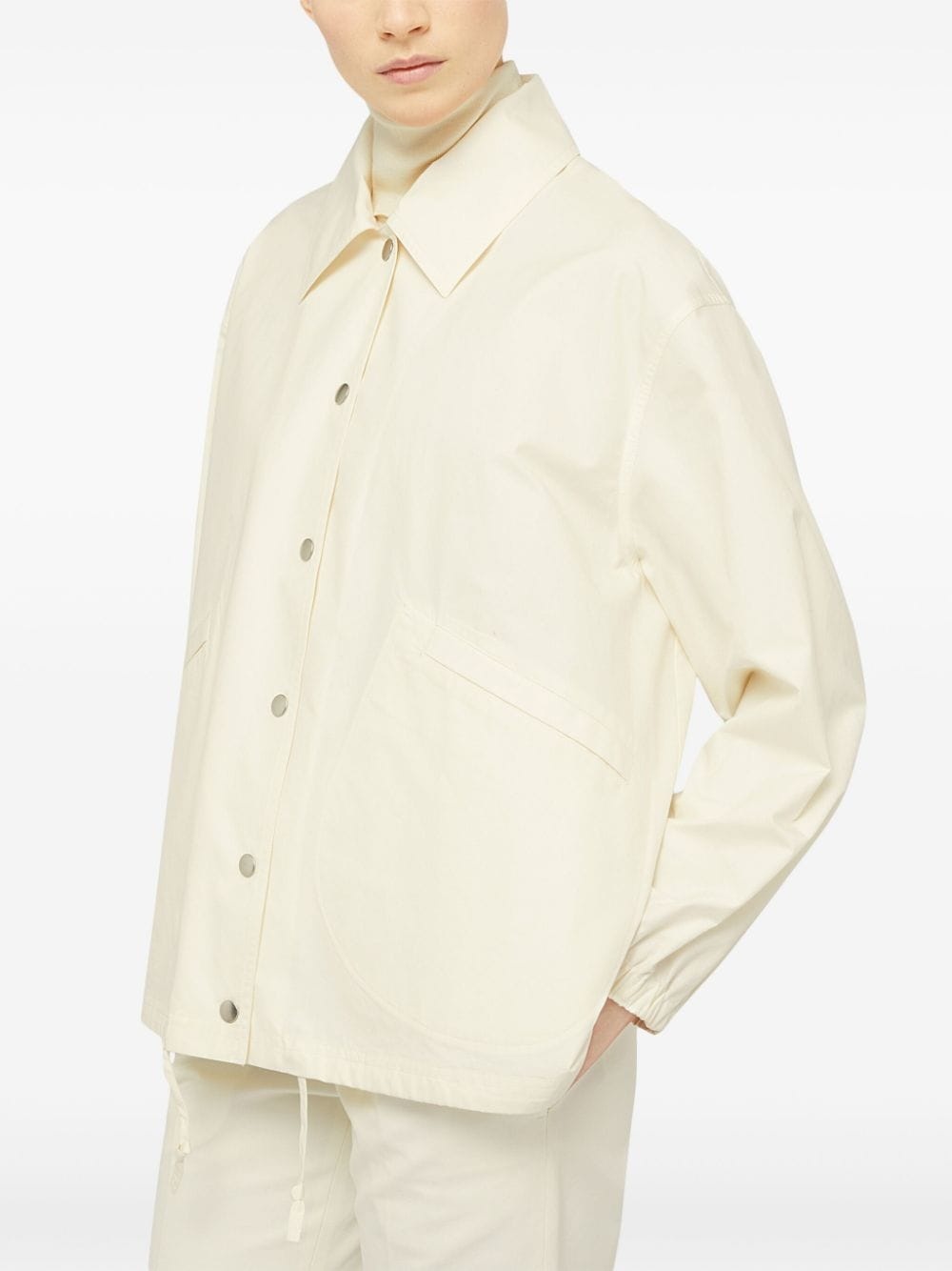logo-print cotton shirt jacket - 3