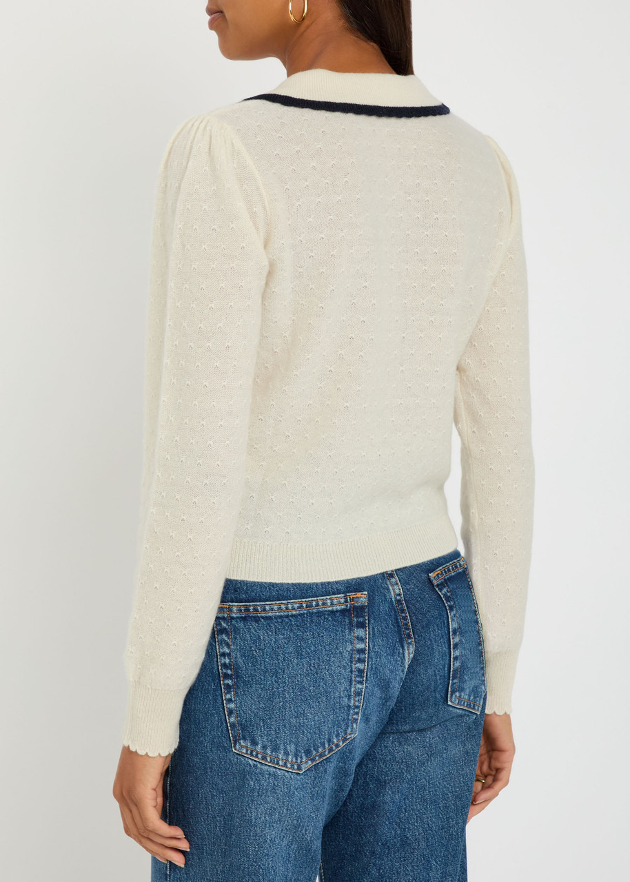 Frame Pointelle Cashmere Cardigan - 3