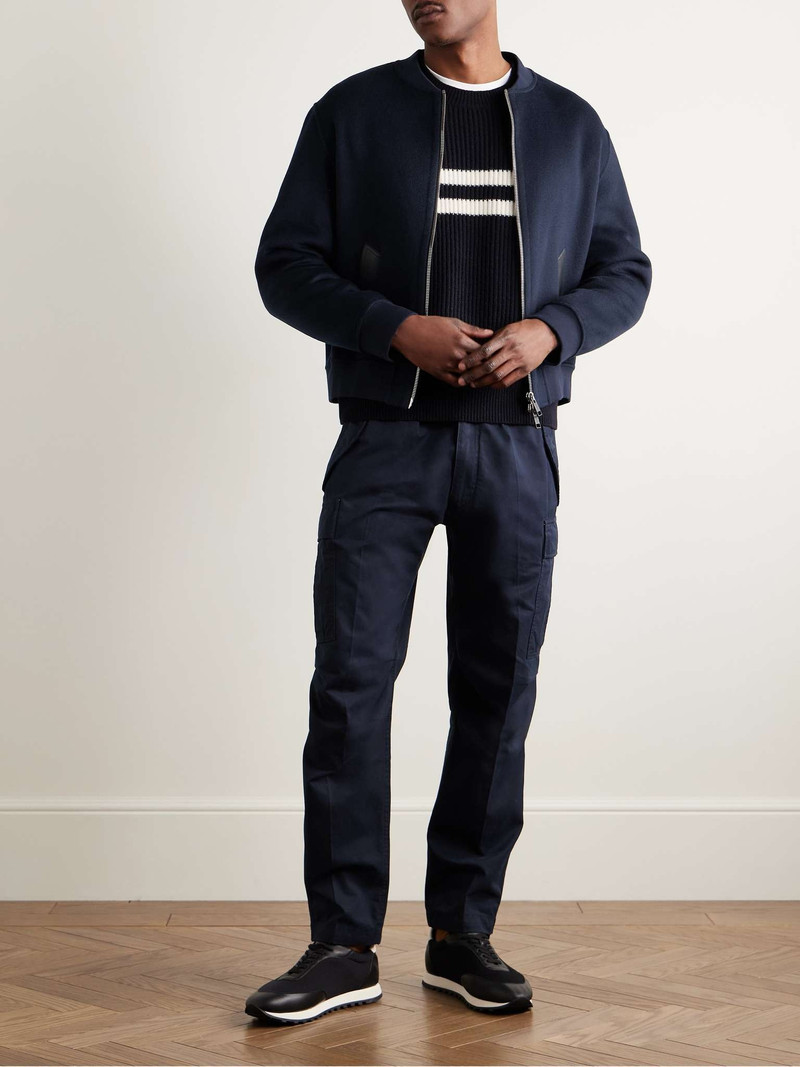 Yves Salomon Leather-Trimmed Wool and Cashmere-Blend Felt Bomber Jacket outlook