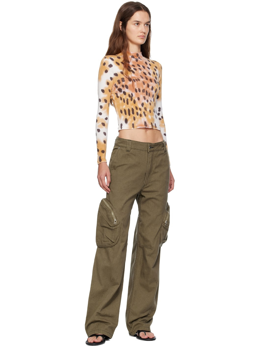 Khaki Cargo Jeans - 4