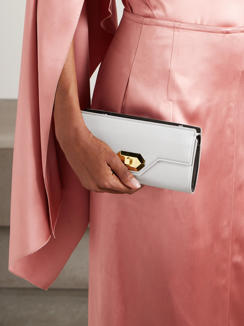 Lanvin Invitation Small Metallic Satin Clutch outlook