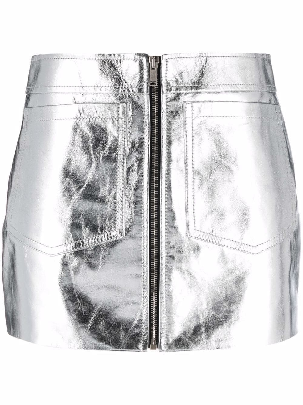 metallic-effect zip-fastening skirt - 1