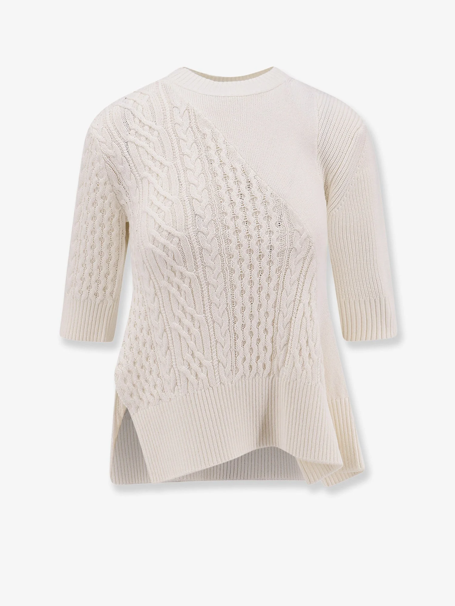 Sacai Asymmetrical Cotton Blend Sweater - 1