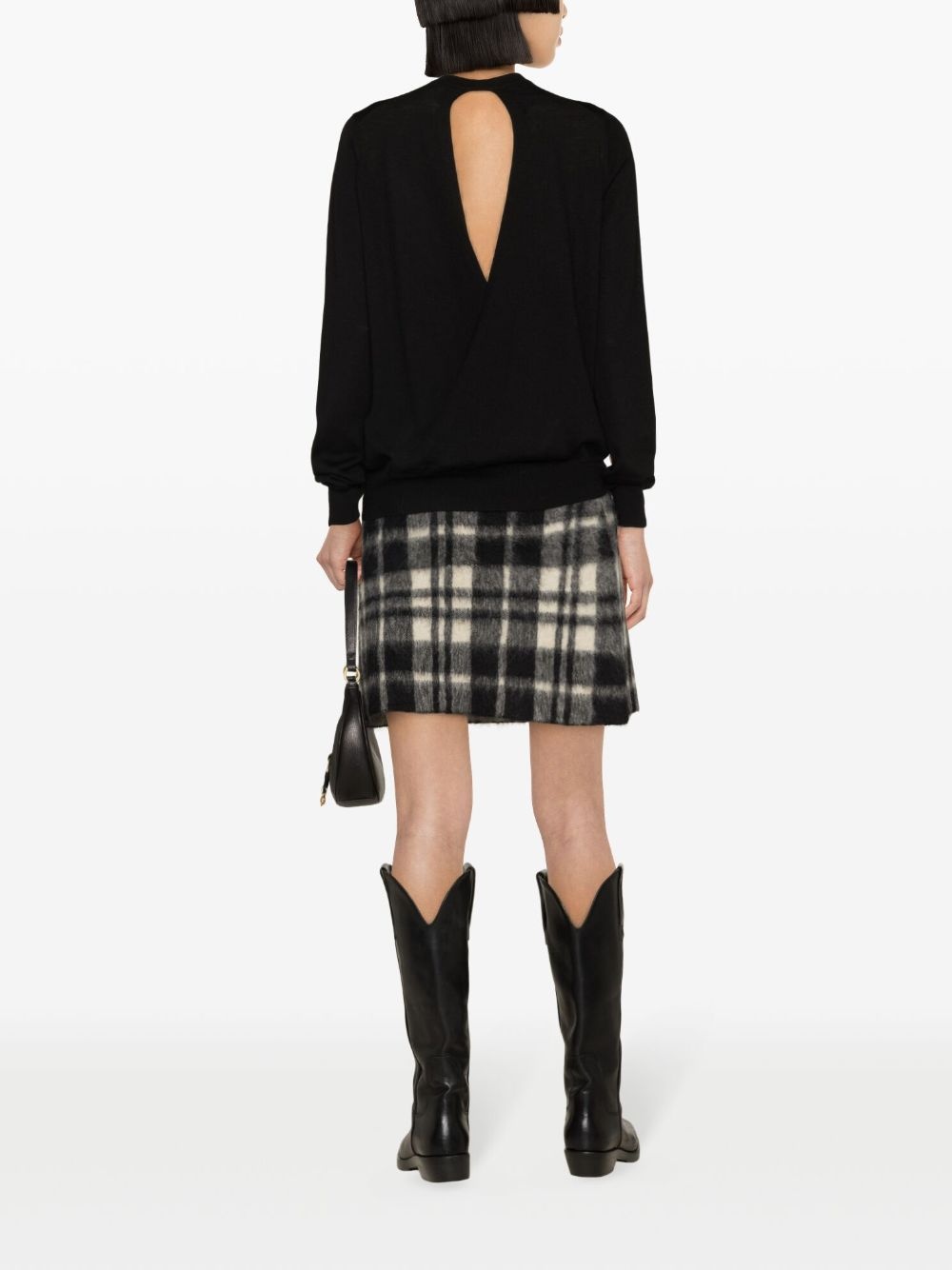 Emma asymmetric rear-slit wool jumper - 4