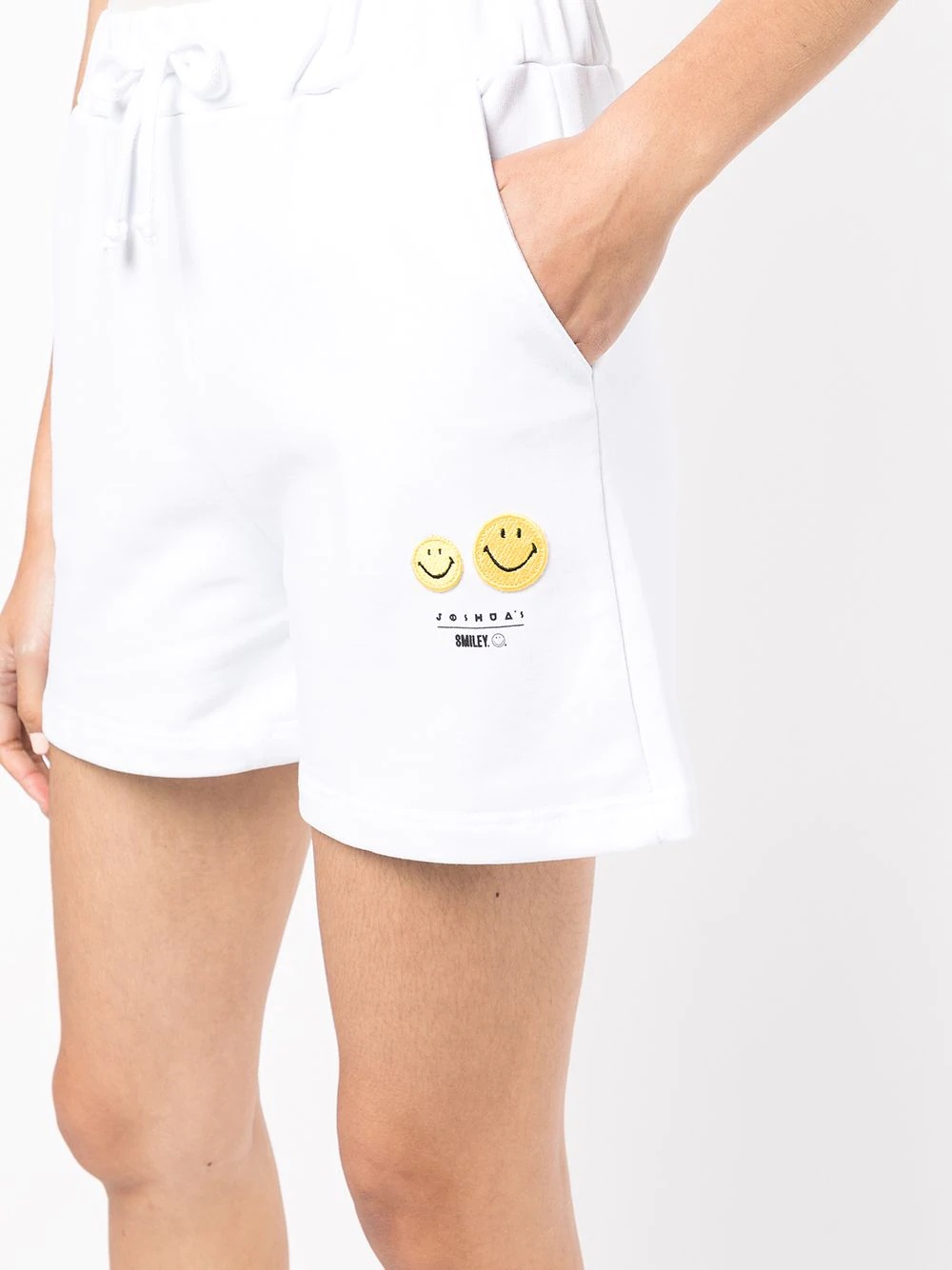 smiley face print shorts - 5