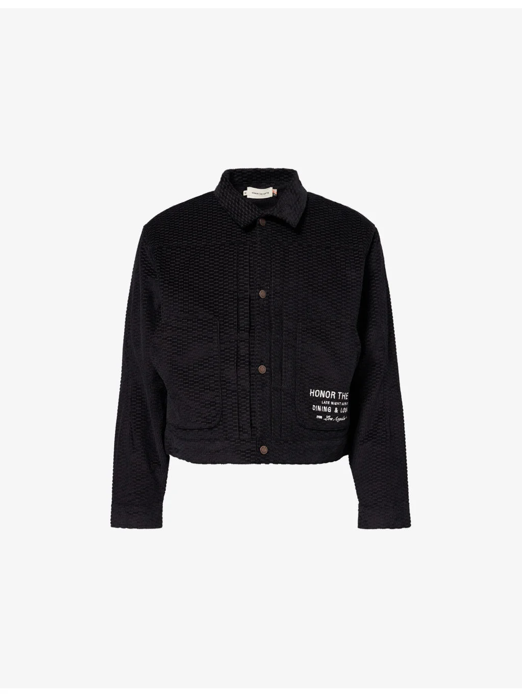 Stitched-Logo Cord Cotton Jacket - 1