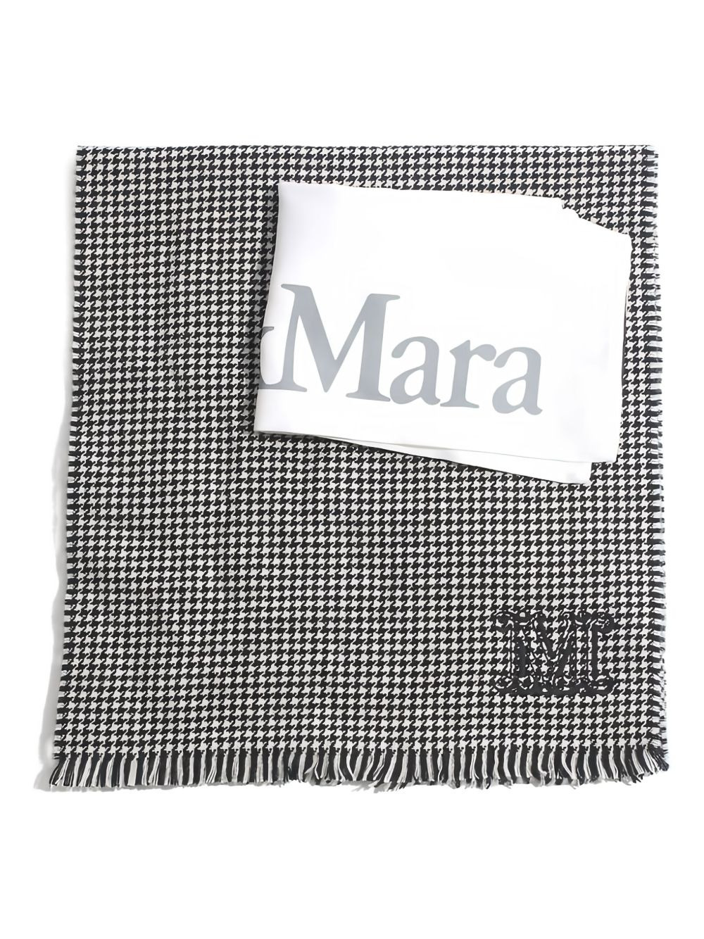 houndstooth fringed scarf - 4