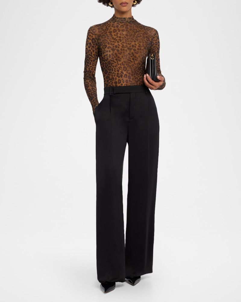 LAPOINTE Leopard-Print Mesh Bodysuit outlook