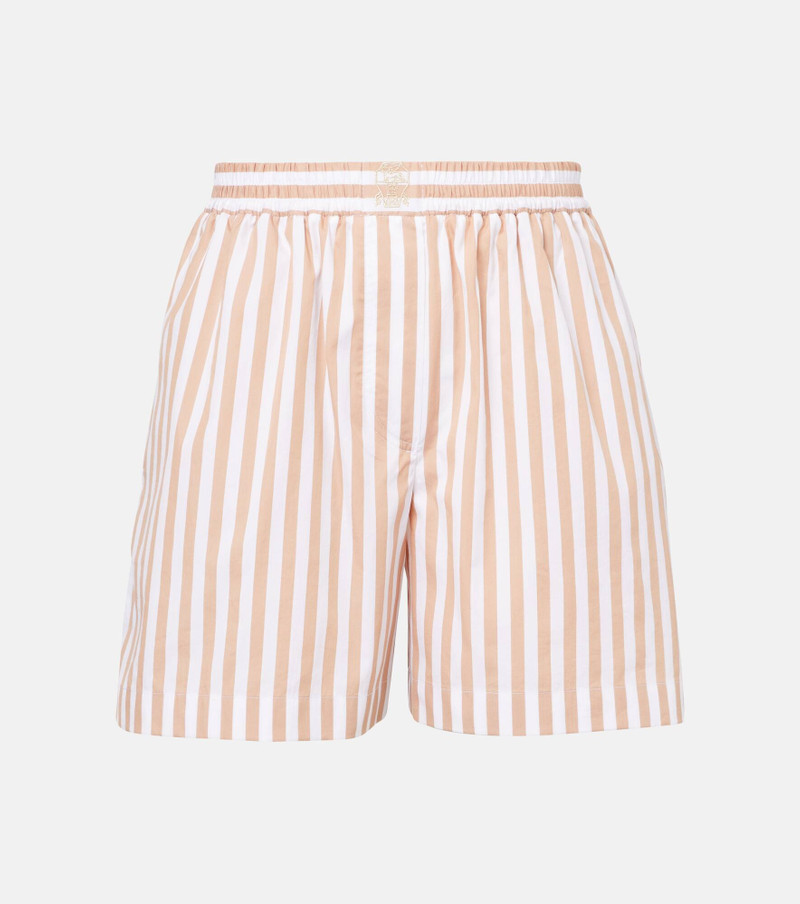Striped cotton and silk Bermuda shorts - 1