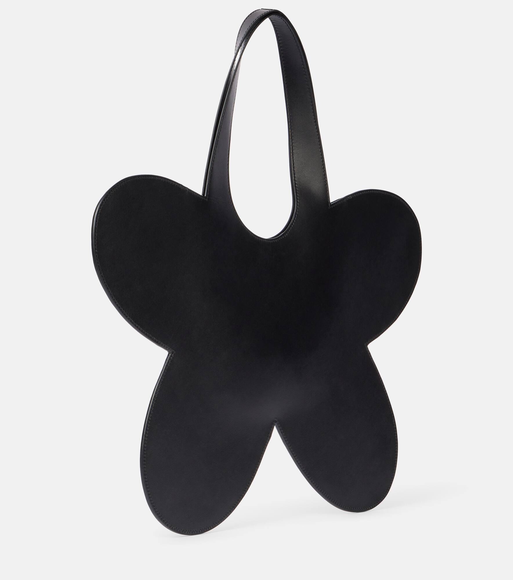 Flower leather tote bag - 4