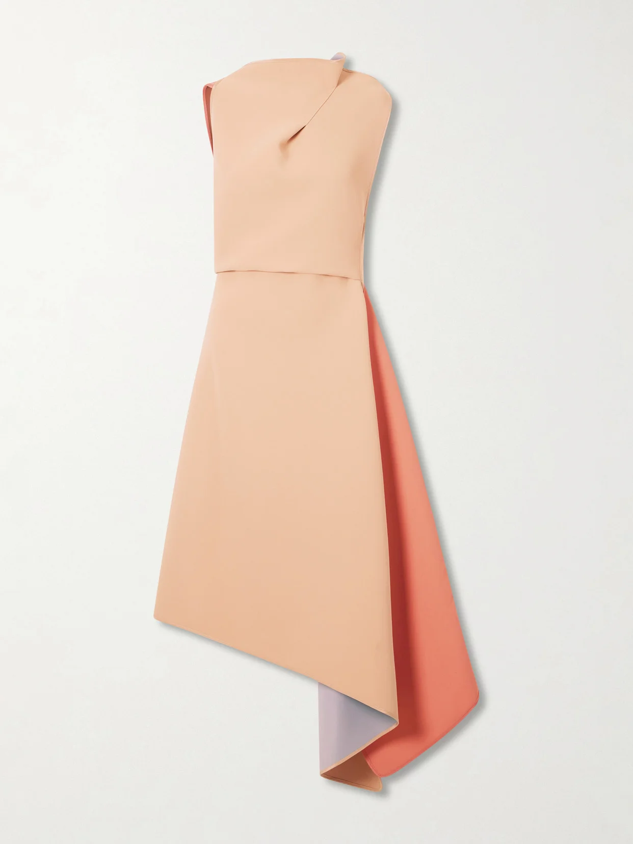 Lash Cape-effect Two-tone Faille Midi Dress - 1