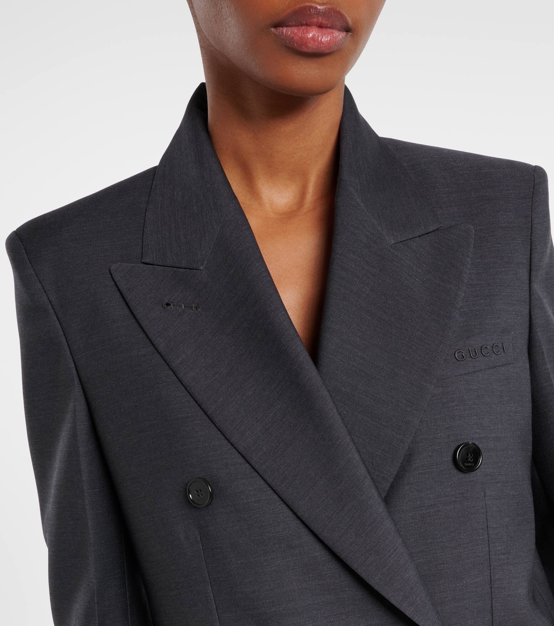 Double-breasted wool blazer - 4
