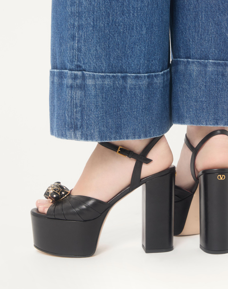 PANTHEA PLATFORM SANDAL IN KIDSKIN LEATHER 125MM 2