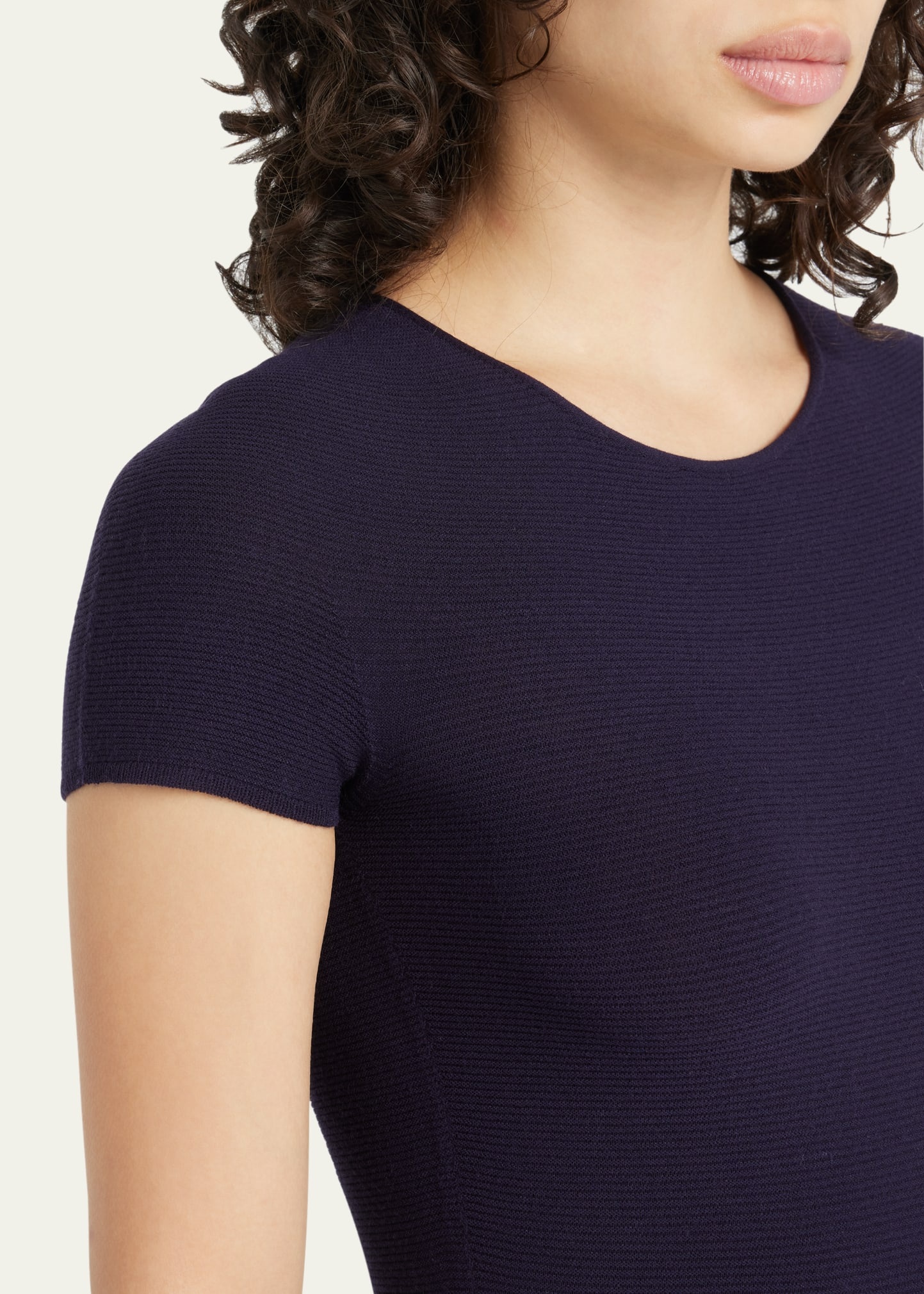 Rib Knit Short-Sleeve Top - 5