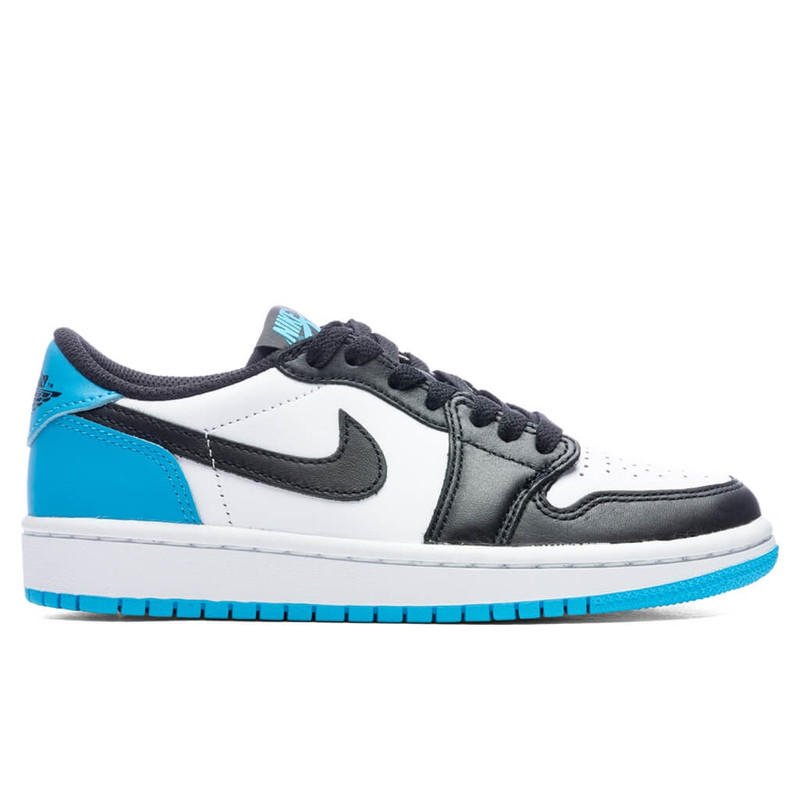 AIR JORDAN 1 LOW OG WOMEN'S - WHITE/DARK POWDER BLUE/BLACK - 1