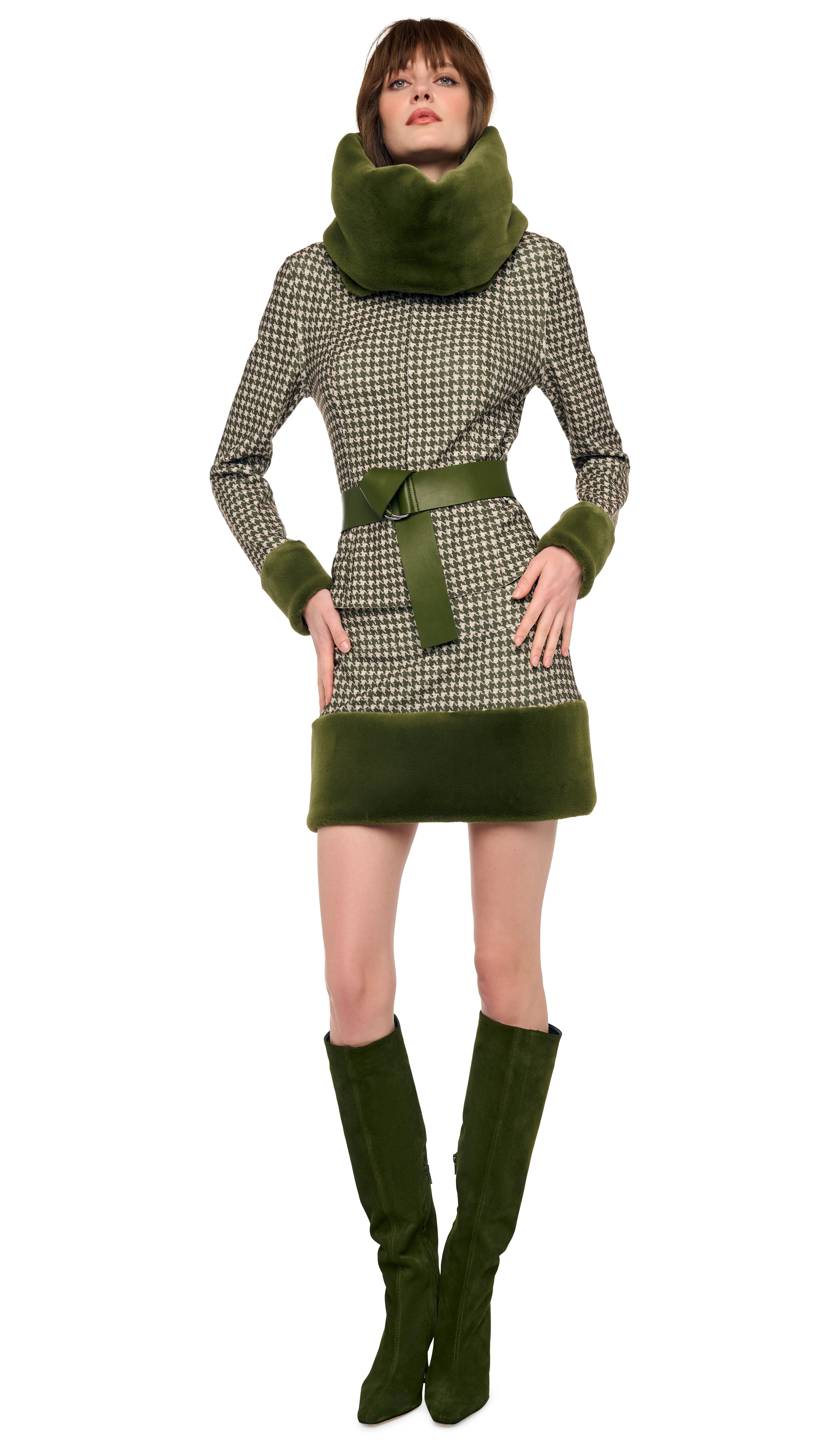 STRAIGHT MINI SKIRT WITH COMBO - 1