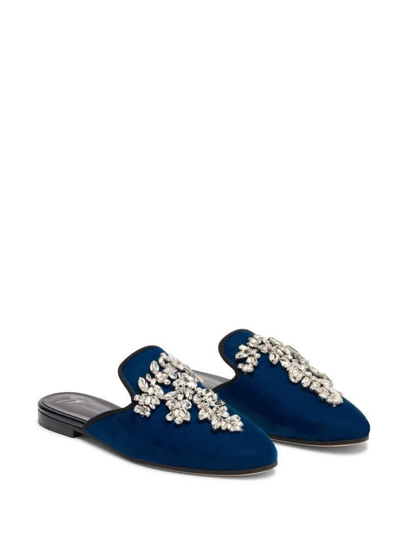 Giuseppe Zanotti Elsa crystal velvet mules outlook